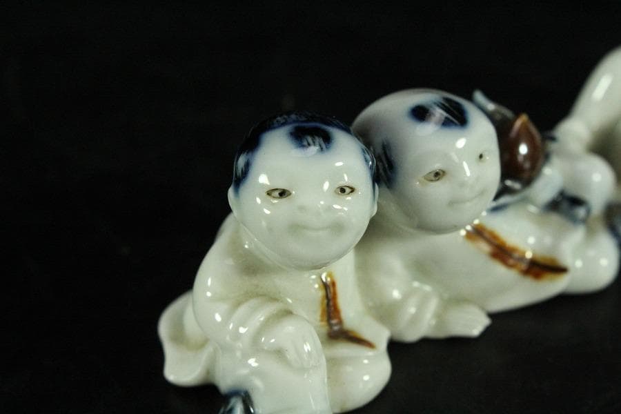 古平戸 唐子 筆架 文房具 時代物(K-YC455)