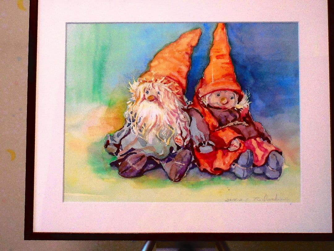 水彩画の小人 (フレーム付き)