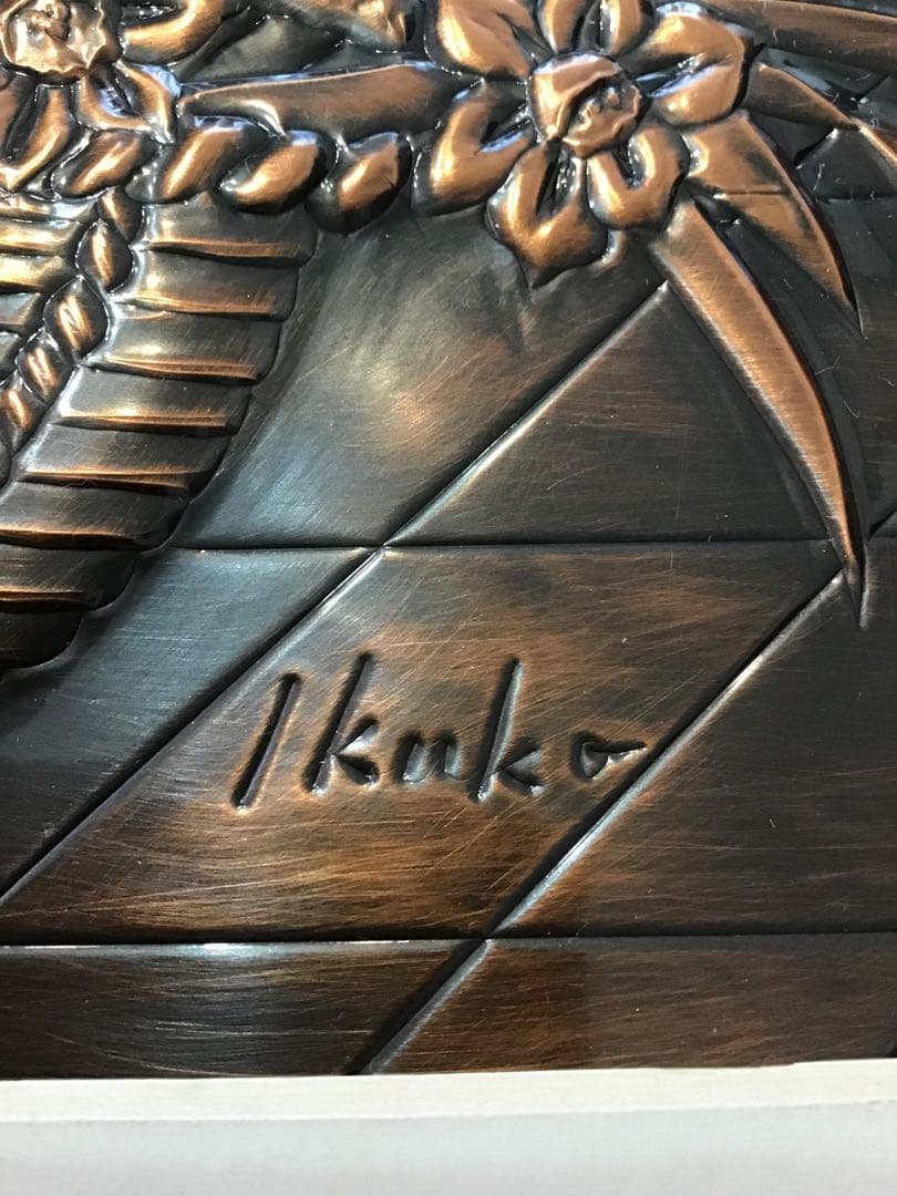 銅板画　銅板アート　銅板花　花束　木製フレーム付き　アート　コレクション　希少品