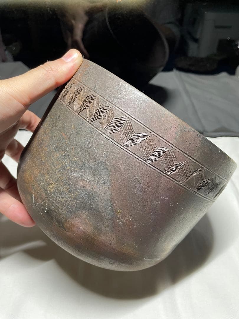 備前焼。缽。盆。茶道具。水指。平成時代。美品。