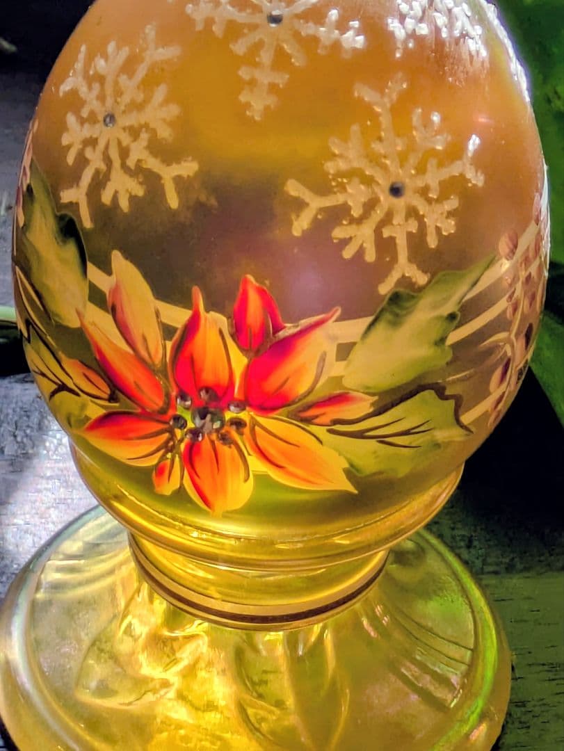 フェントン　幸運のゴールドエッグ スワロフスキー　限定ハンドペイントガラス