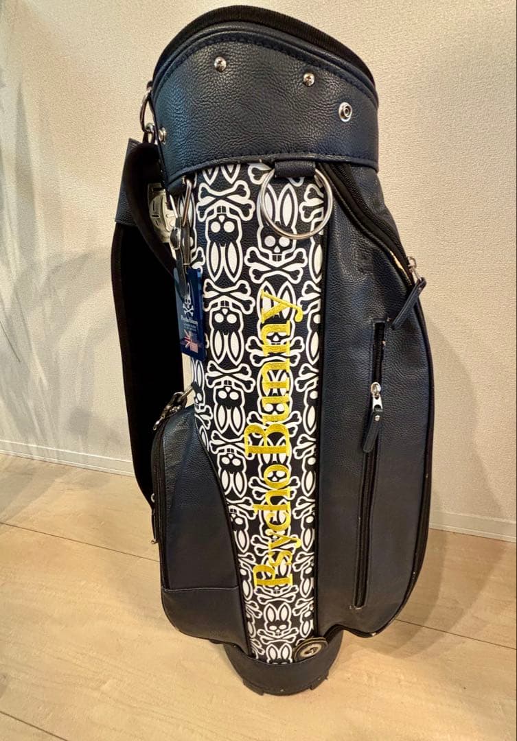 Psycho Bunny キャディバッグ 紺/白/黄色