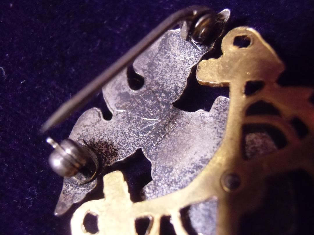 ★１９４０年代＊アメリカ軍＊海軍＊銀製＋金張り製＊将校略帽章（実物）