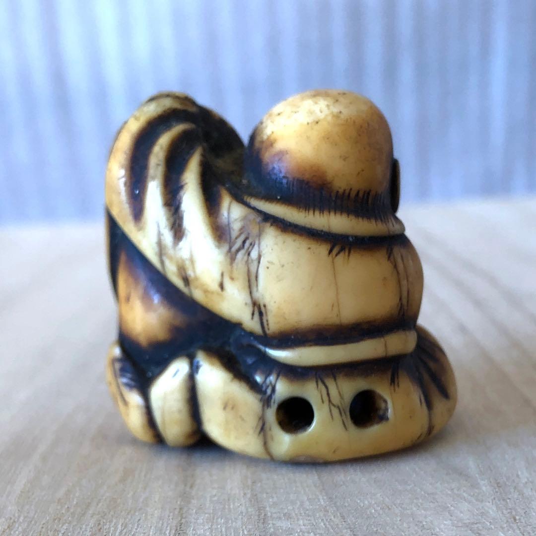 江戸時代　鯨歯　根付け