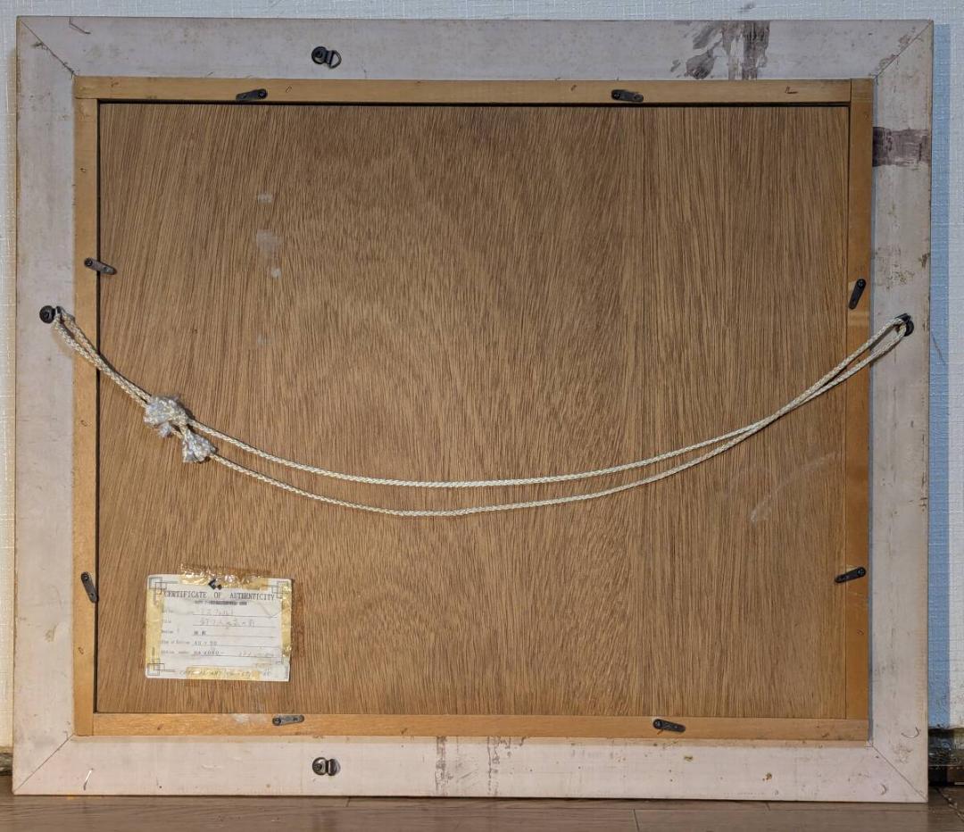 【真作】絵画　ミスフェルト　油彩　釣り人の家の前　印象派風風景画　Z75