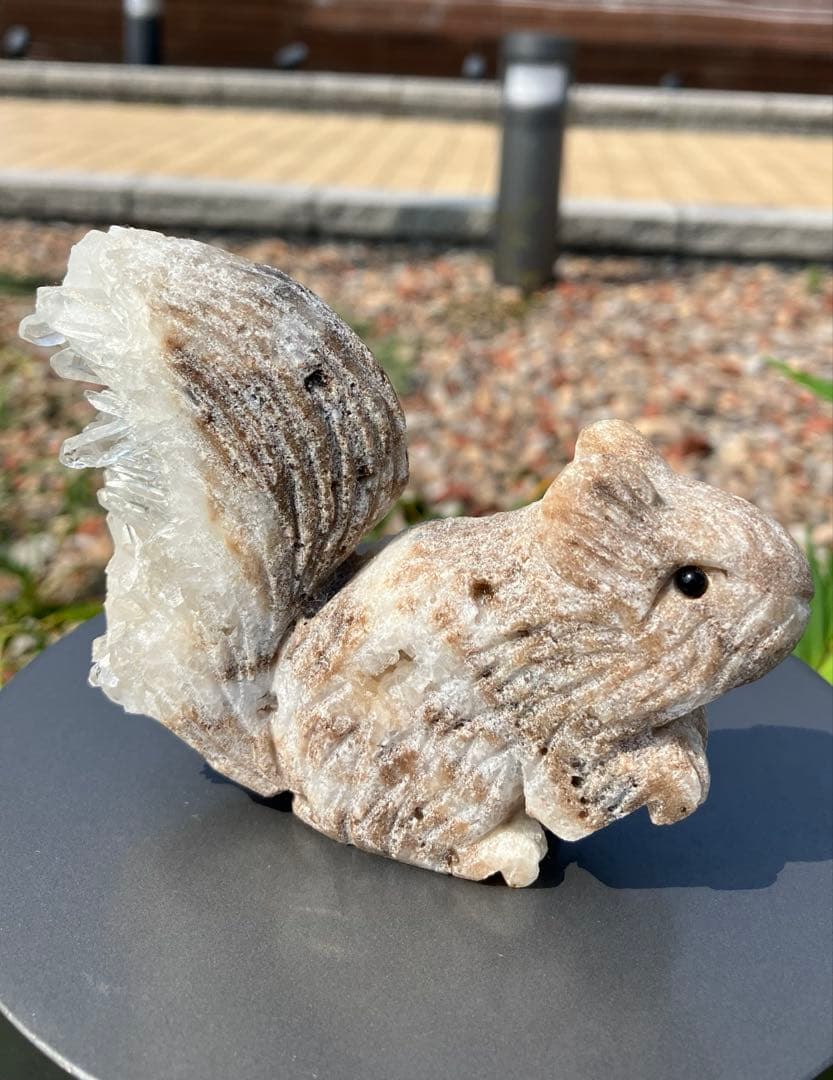 水晶　クラスター　リス　モチーフ　Ｃ