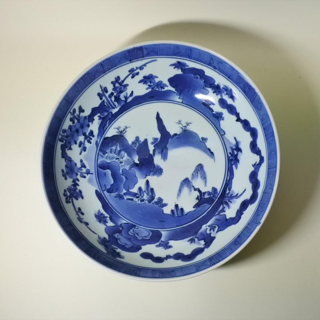 江戸中期　古伊万里　染付　大鉢　骨董品　アンティーク