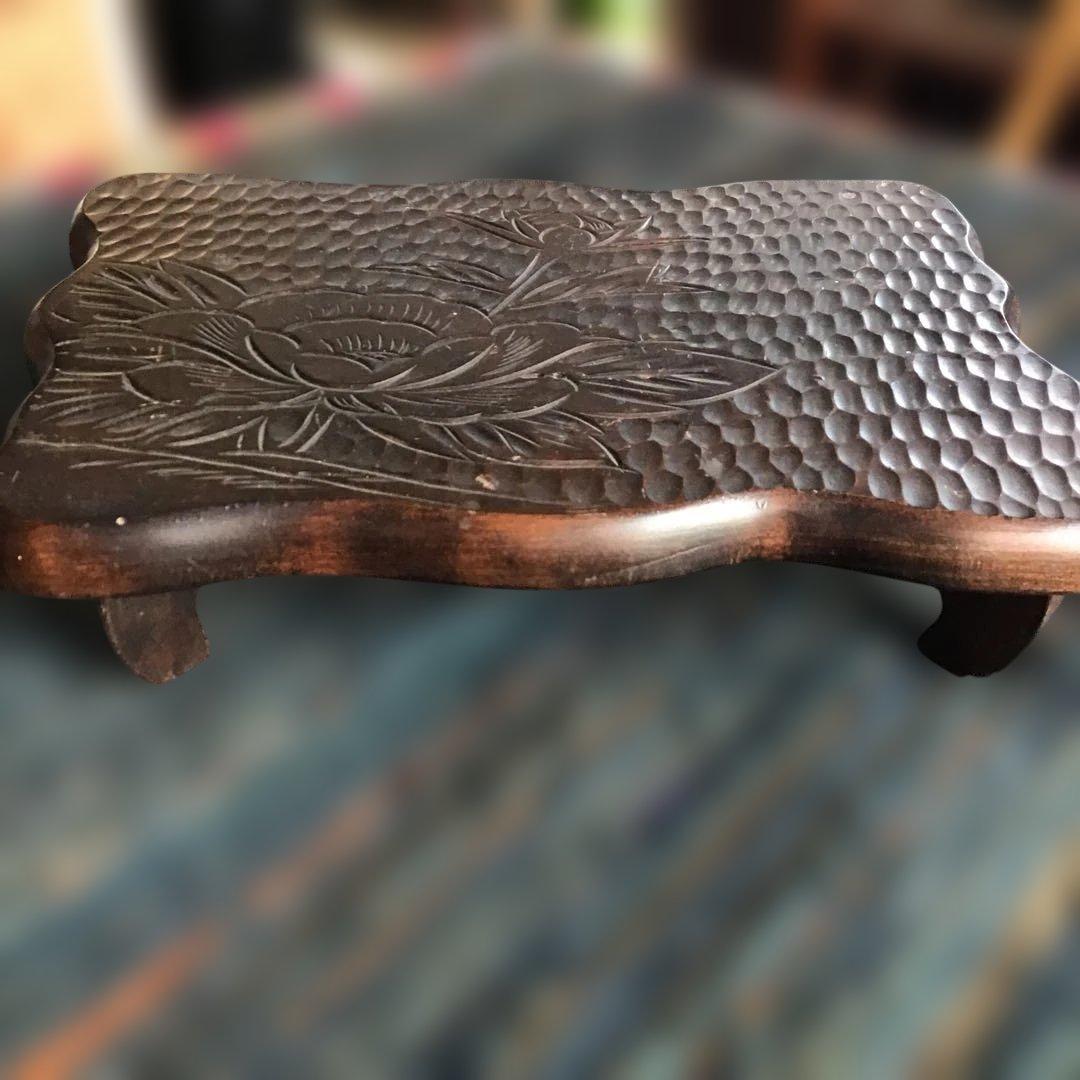 アンティーク 軽井沢彫り　花台　櫻