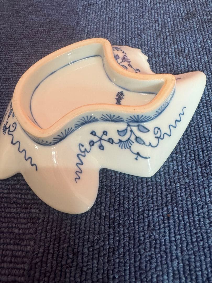 1810 希少　源右衛門　変形皿　鶴文