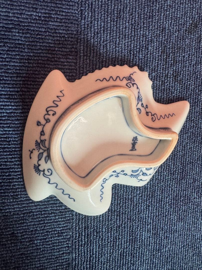 1810 希少　源右衛門　変形皿　鶴文