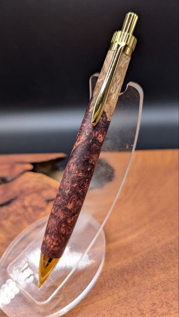 638超極上　ホンジュラスローズウッド　ツートン　木軸シャーペン　ボールペン