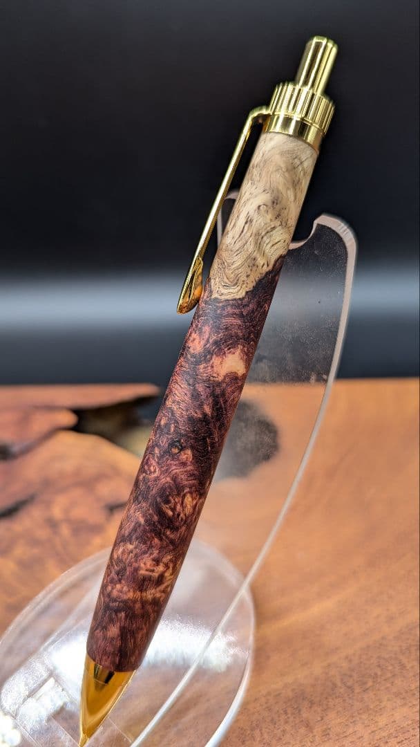 638超極上　ホンジュラスローズウッド　ツートン　木軸シャーペン　ボールペン