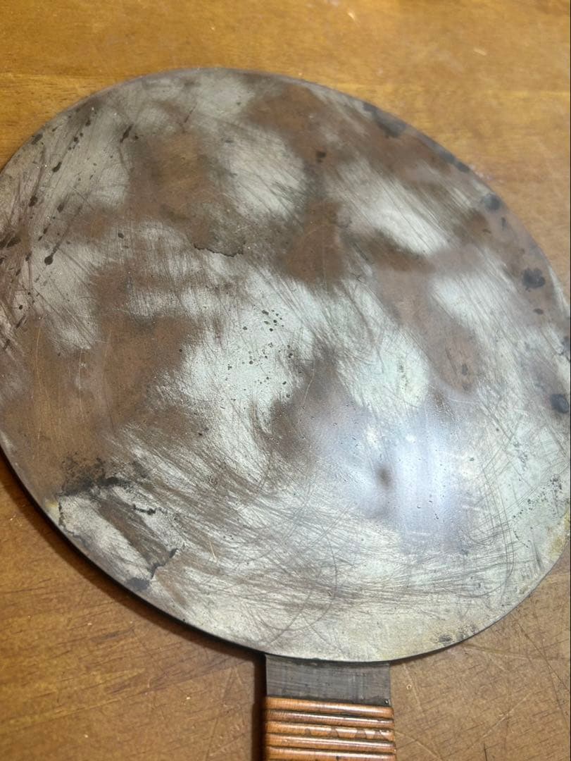 銅鏡 天下一 岩井丹波守正保 鶴松図 古鏡 レトロ 壁掛け 鋳銅