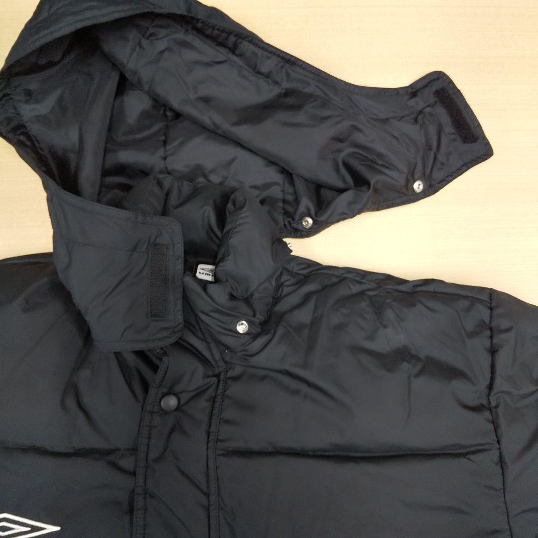 Umbro ロングコート 黒 ダウン70% フード取り外し可