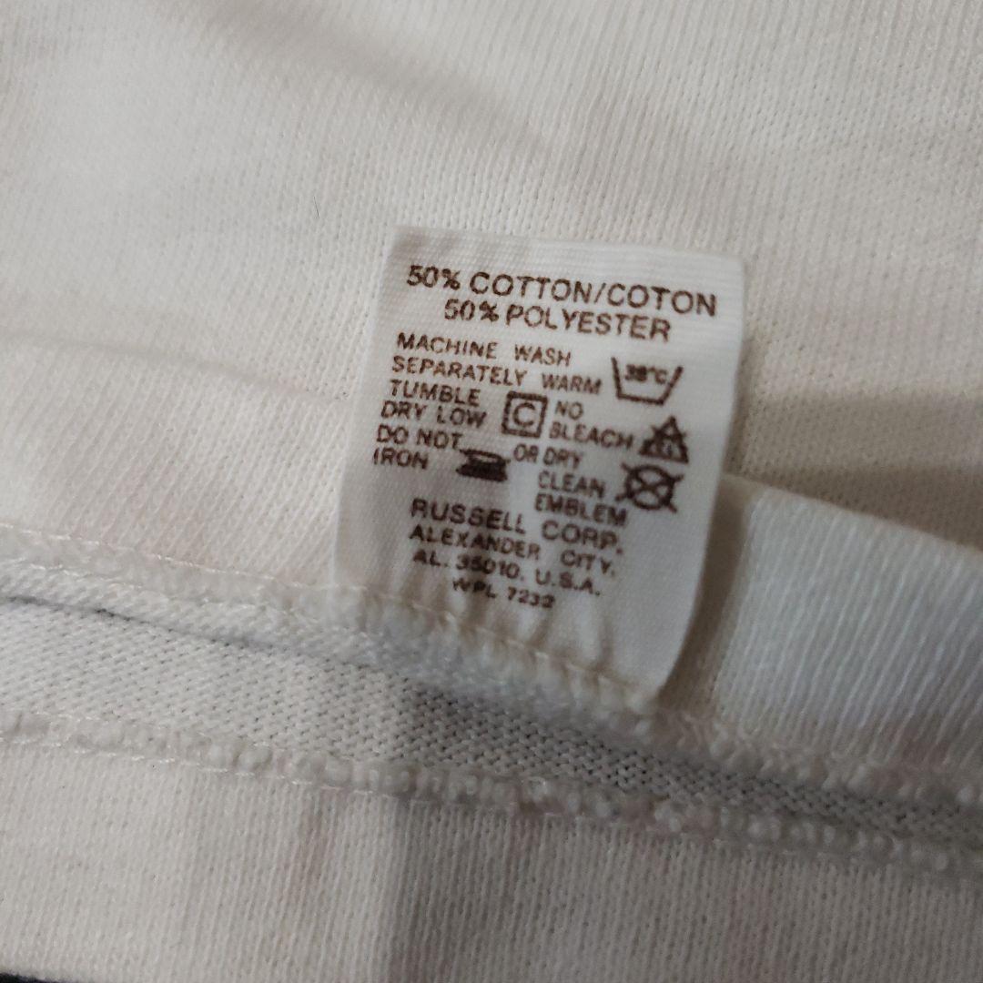 70s RUSSELL フットボールTシャツ ヴィンテージ 染み込みプリント