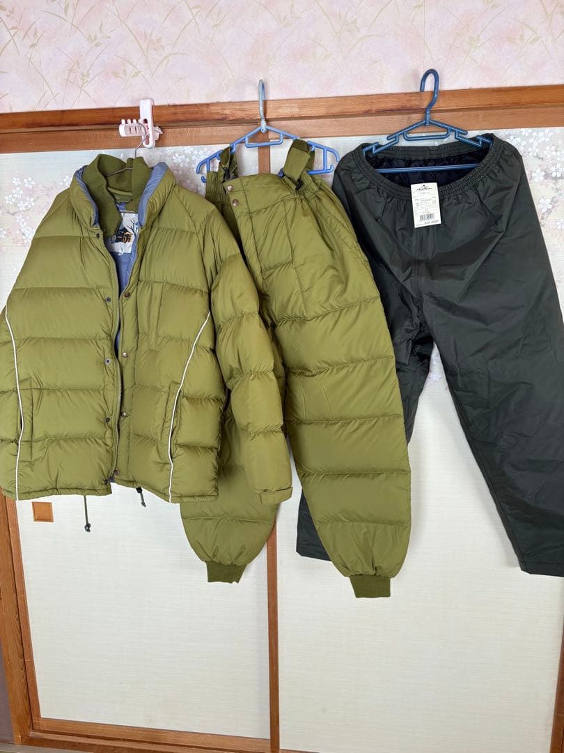 へらぶな　シミズ製ダウンウエアー上下　 オーバーパンツ付き