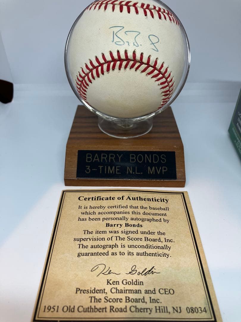 Barry Bonds（バリー・ボンズ）直筆サイン入りボール スコアボード社認定