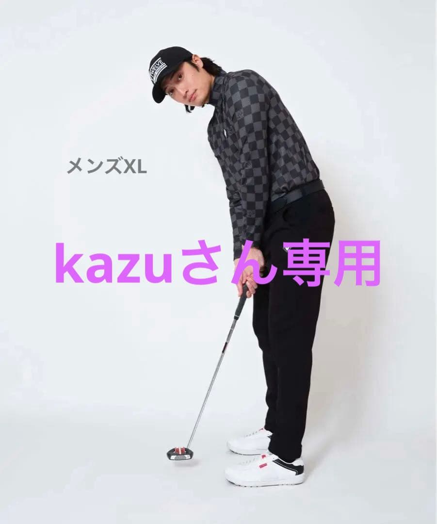 新品未使用　V12 長袖モックネック ブロックチェック柄　 XL