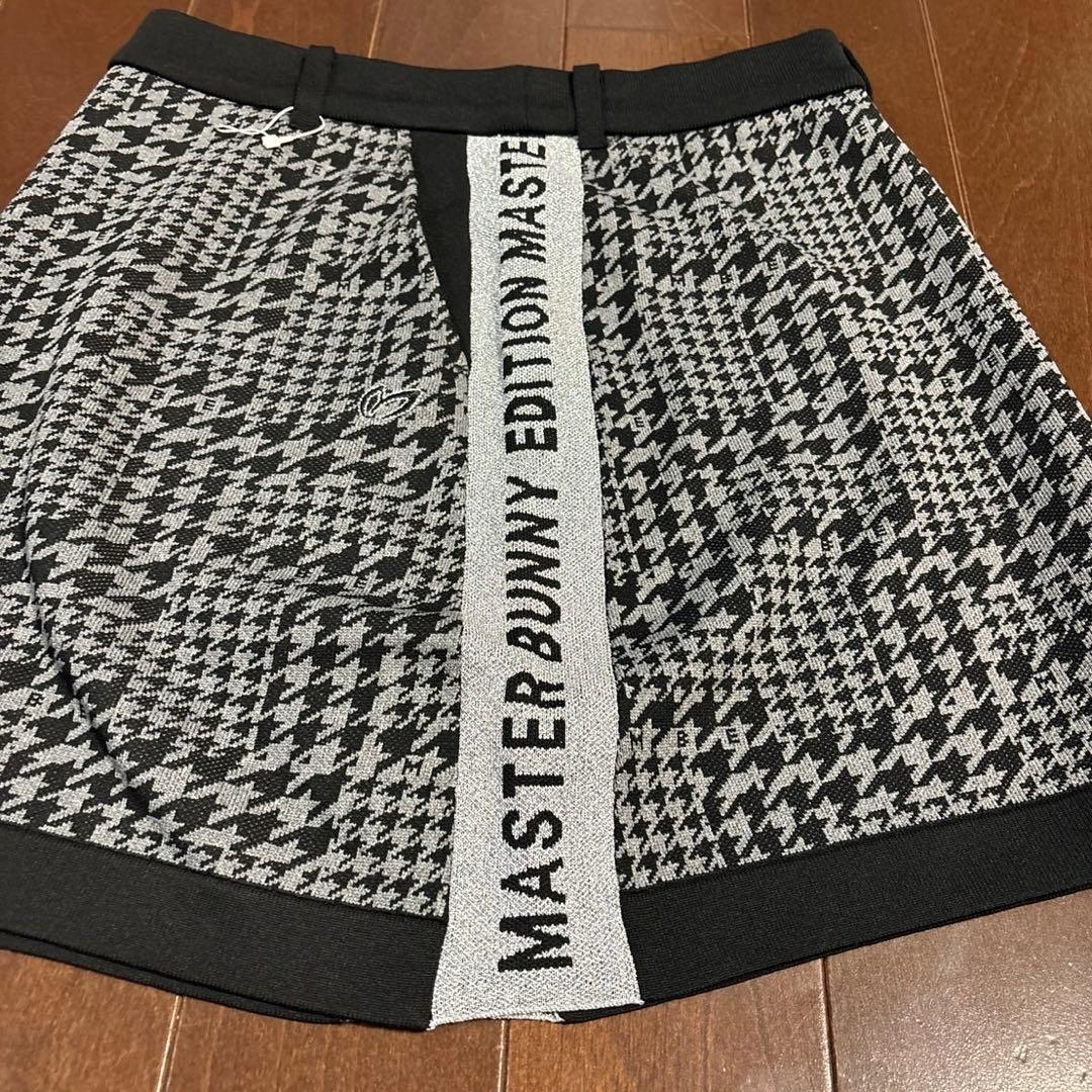 マスターバニー14G 天竺度詰めジャガード千鳥柄スカート黒×グレーサイズ1