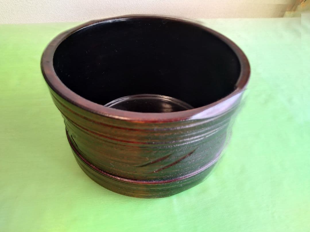 村瀬治兵衛 沢栗 建水 （漆塗 木製） 茶道具