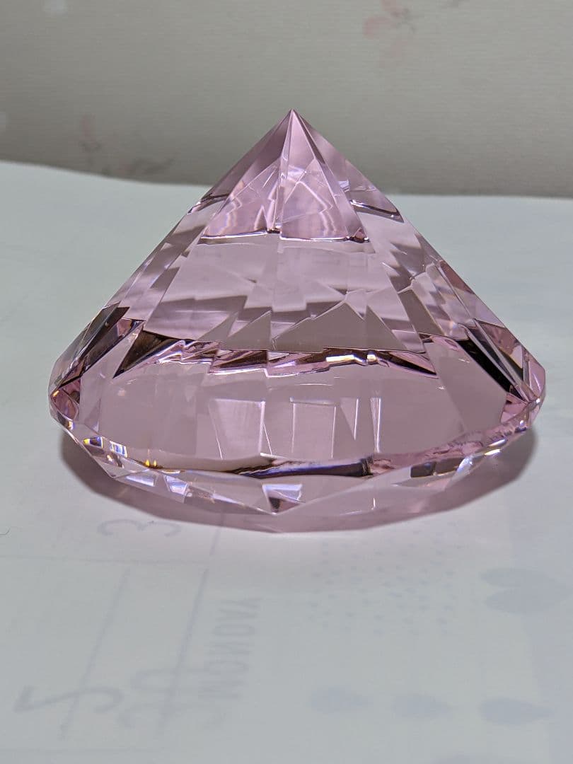 ♦ローゼンタール ドイツ製 ダイヤモンド形ピンク色 ガラスペーパーウェイト