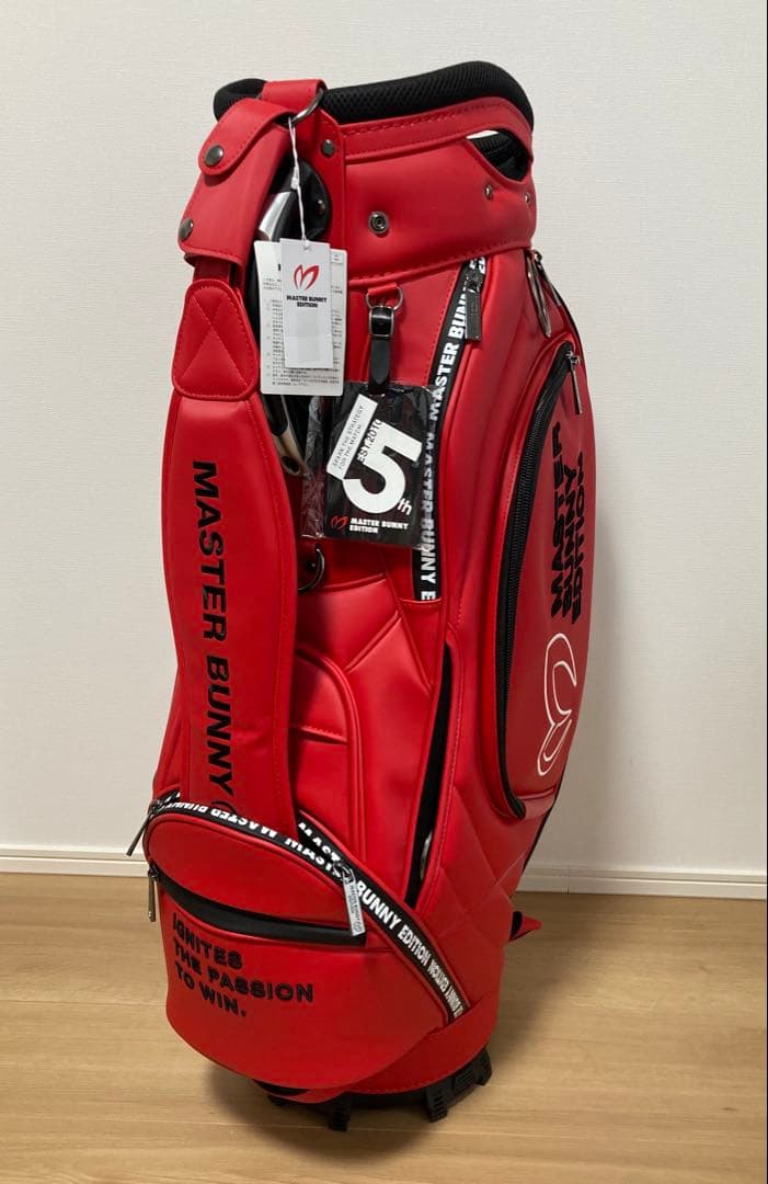 新品 パーリーゲイツ マスターバニー PRO仕様キャディバッグ 赤 UNISEX