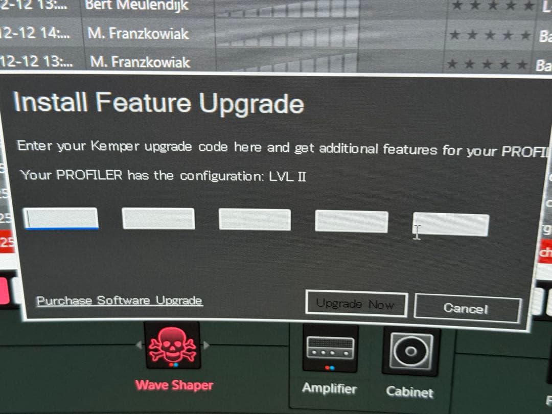 Kemper PROFILER PLAYER LVL Ⅱ適用済み
