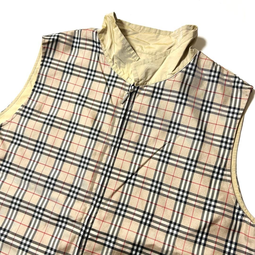 【美品】バーバリーゴルフ　ノバチェック　ジップアップ　ベスト　ゴルフウェア　L