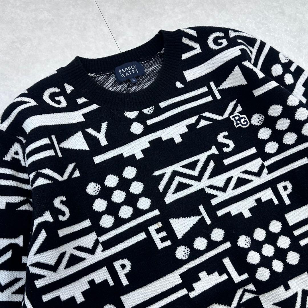 PEARLY GATES 2022年 ジャガードニット 総柄 サイズ6