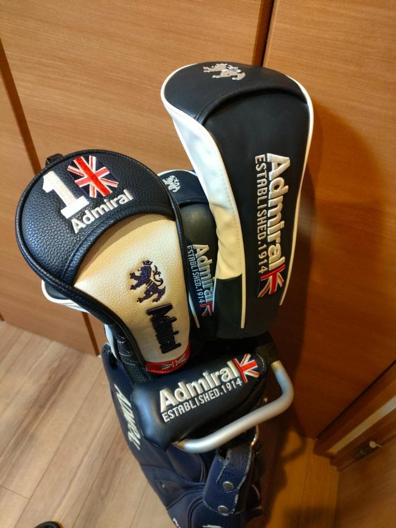 【Admiralセット美品】キャディバッグ・ヘッドカバー・ポーチ・マーカー