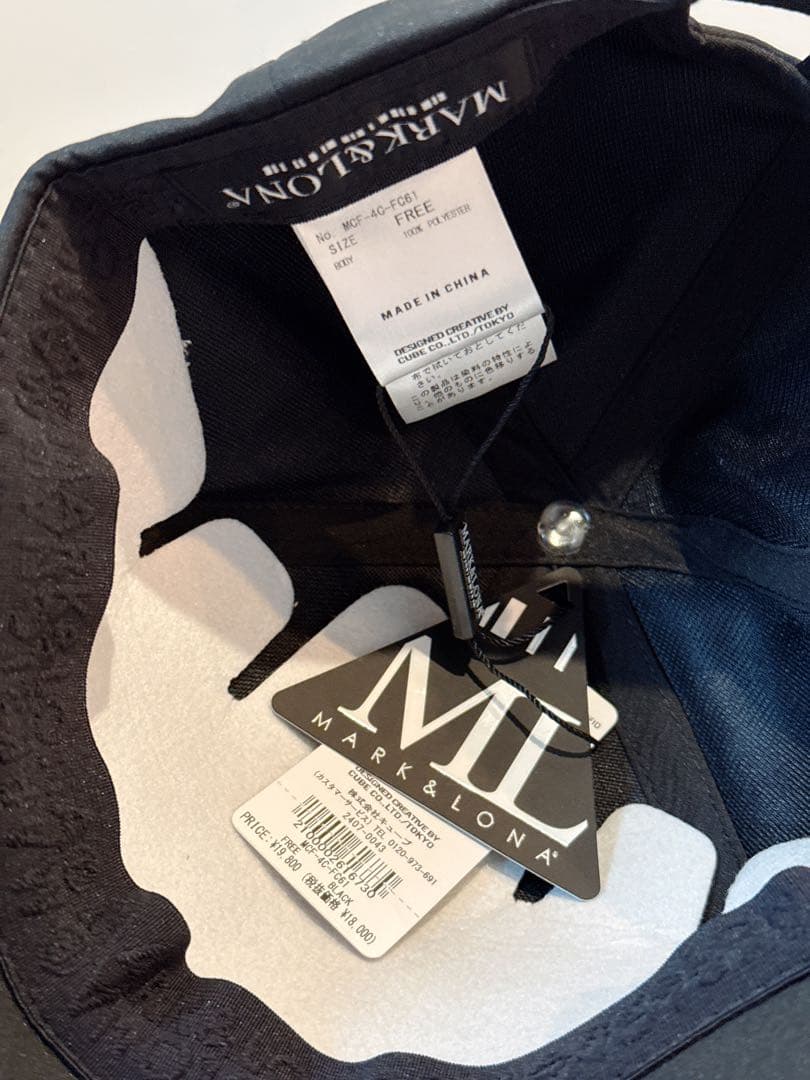 新品 ★ MARK&LONA キャップ 帽子 マーク&ロナ ブラック 正規品
