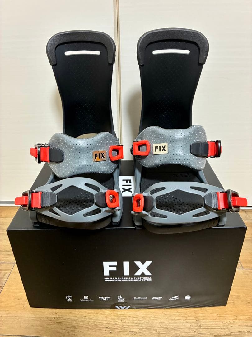 【新品未使用】FIX YALE ビンディング グレー/レッド