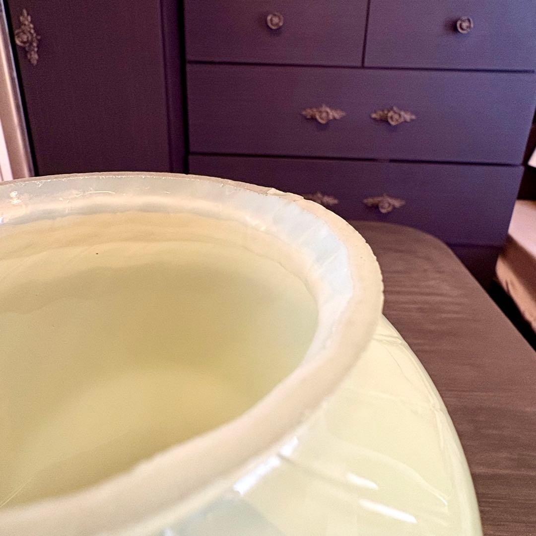 ヴァセリン　シェード　フランスアンティーク　ウランガラスシェード　 L