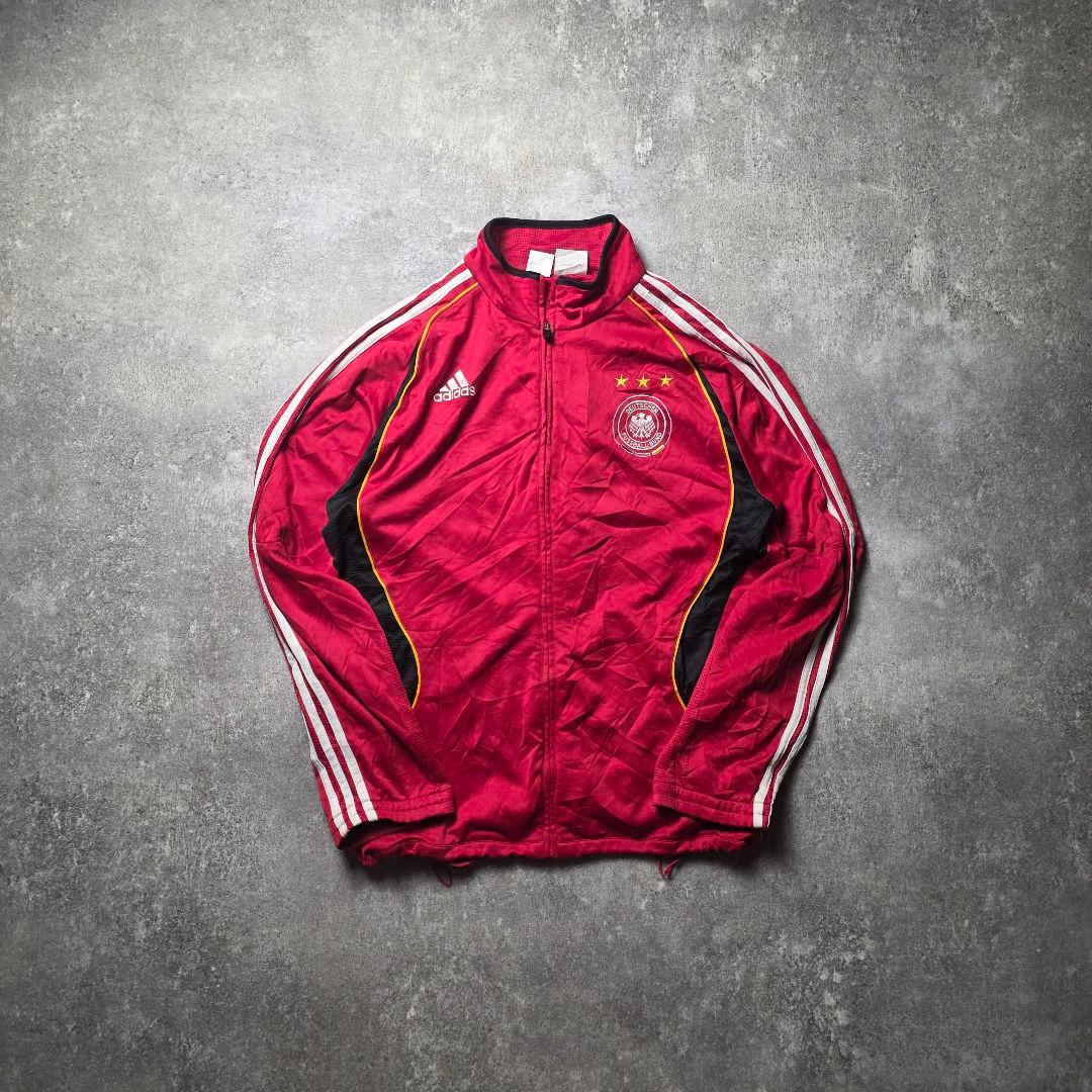 adidasアディダスドイツ代表アンセムトラックジャケットサッカードローコード赤