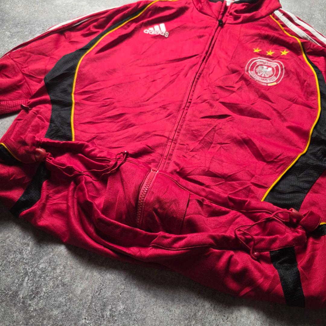 adidasアディダスドイツ代表アンセムトラックジャケットサッカードローコード赤