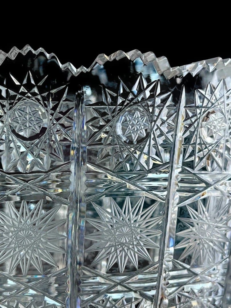 チェコ製 1970年代 ボヘミア ヴィンテージ クリスタル 花器