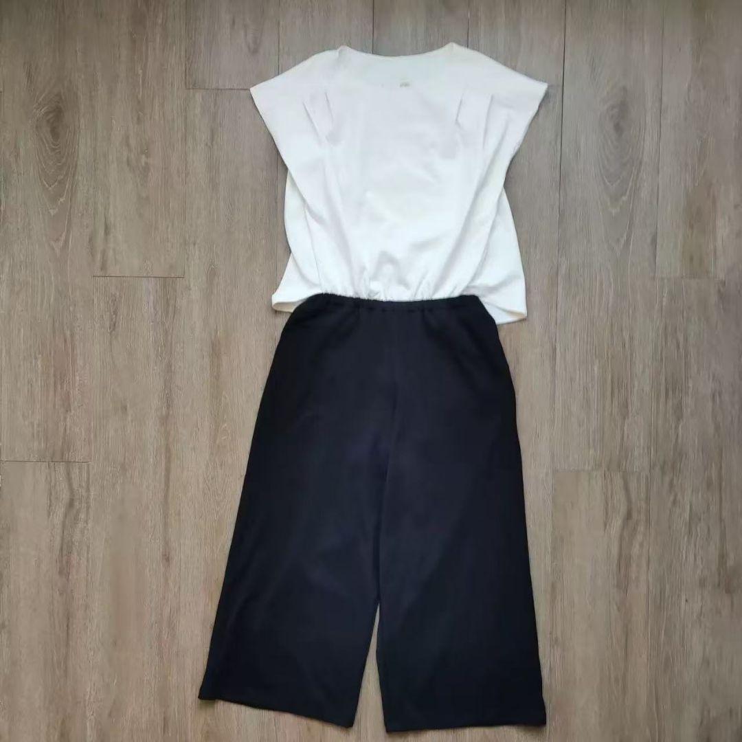 新品未使用【SUKALA】コンビカラーオールインワンLブラック