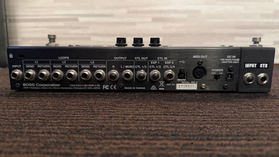 BOSS MS-3 マルチエフェクター バンク切替スイッチ増設済