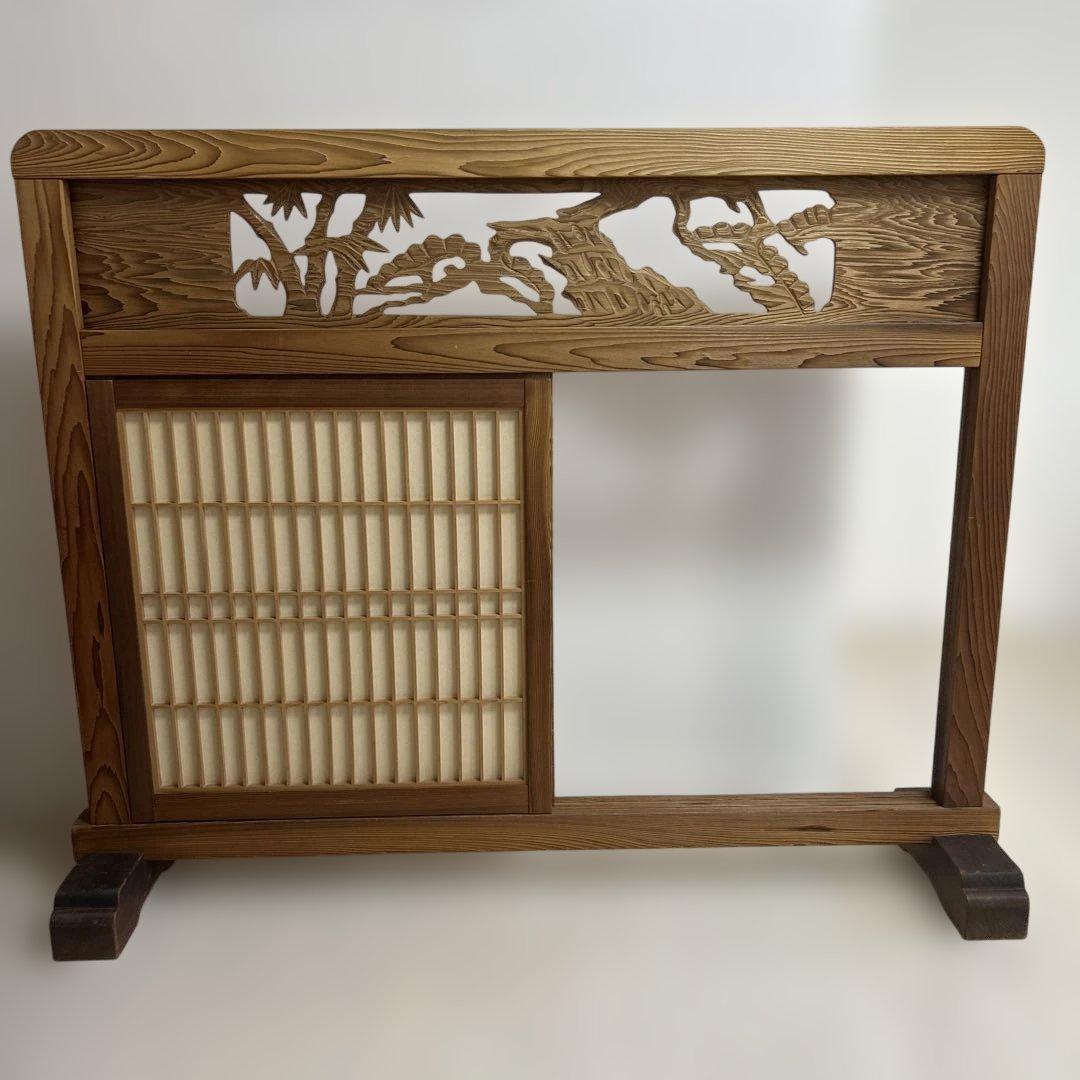 最終値下げ　木製彫刻入りパーティション 和風欄間ついたて昭和レトロ 引き取り限定