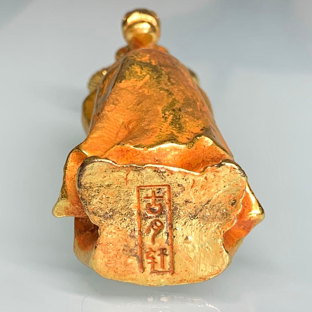 古美術　美品　牛神　金牛 文房具　文鎮　金メッキ鎮座 金身付体 インテリア