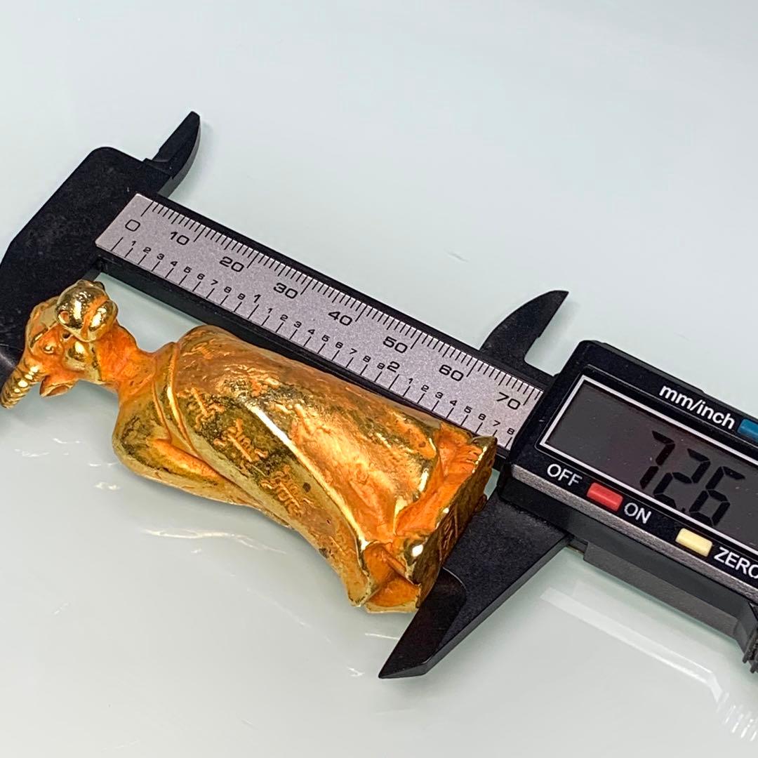 古美術　美品　牛神　金牛 文房具　文鎮　金メッキ鎮座 金身付体 インテリア