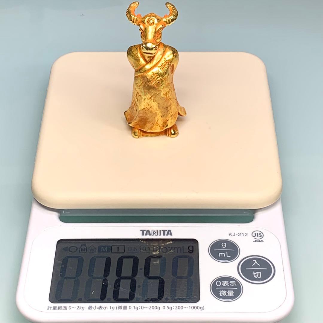 古美術　美品　牛神　金牛 文房具　文鎮　金メッキ鎮座 金身付体 インテリア