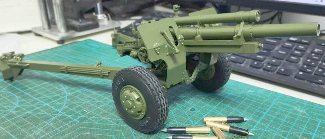 105ｍｍ榴弾砲模型　1/16スケール　手作　新品