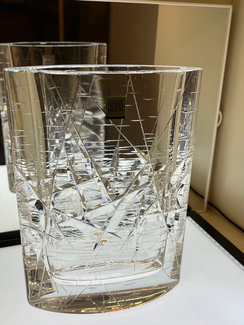 HOYA クリスタル　佐々文夫　最高級　花瓶　フラワーベース　工芸品　中古品