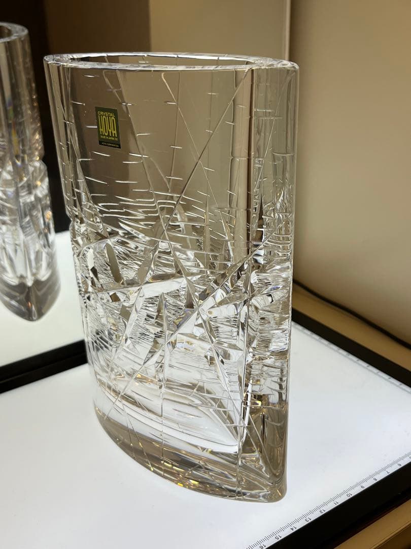 HOYA クリスタル　佐々文夫　最高級　花瓶　フラワーベース　工芸品　中古品