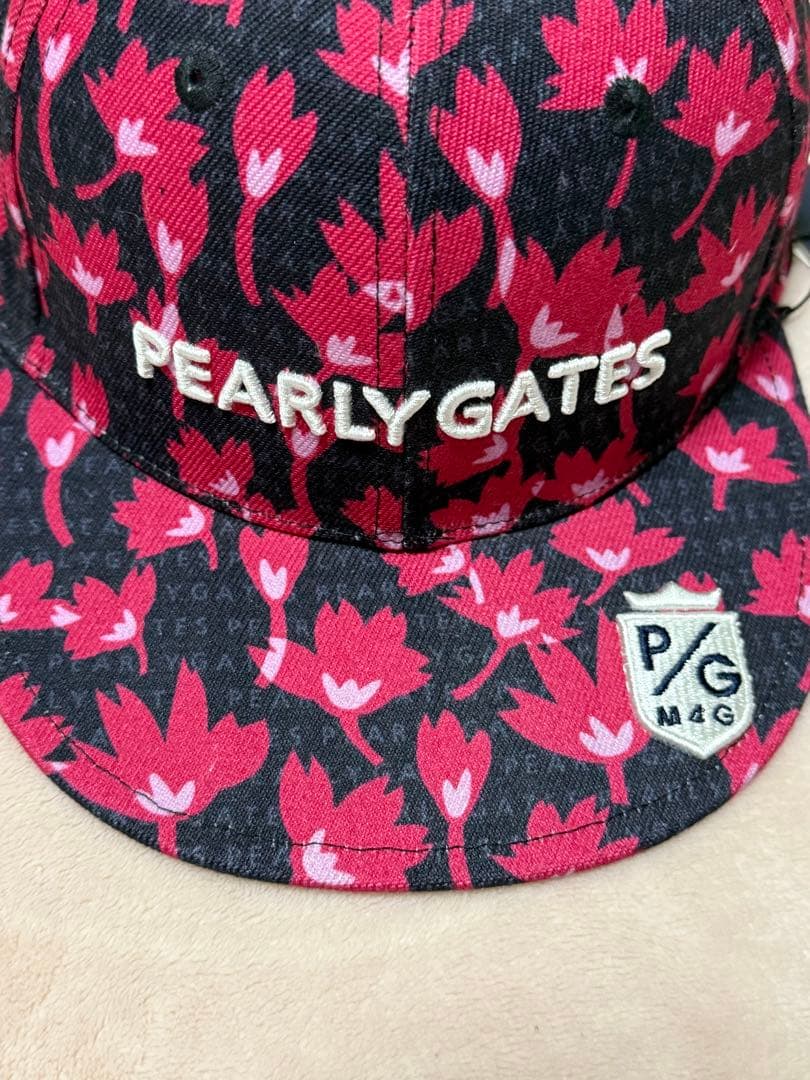 Pearly Gates 花柄　桜　ナイロンジャケット&キャップ　サイズ6