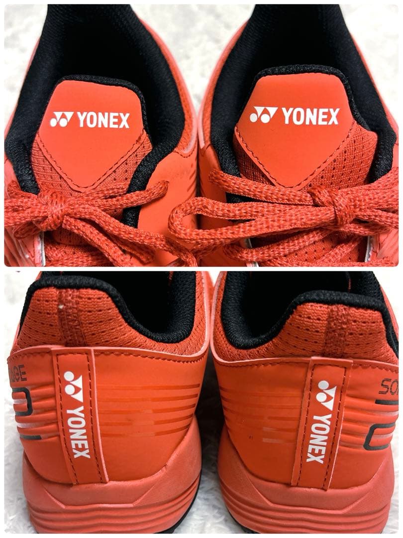 未使用級✨YONEX ソニケージ テニスシューズ 26.0cm オレンジ レッド