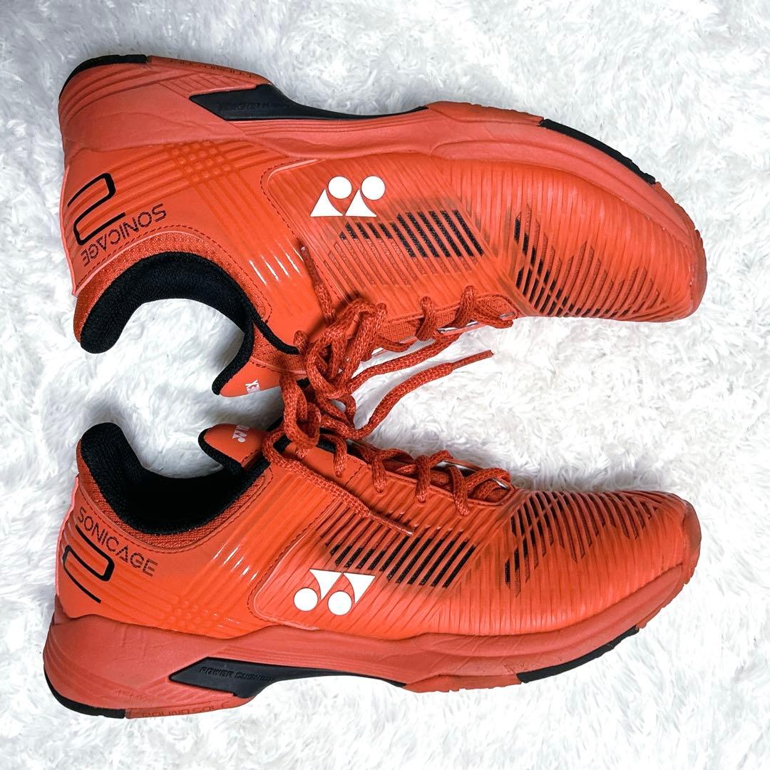 未使用級✨YONEX ソニケージ テニスシューズ 26.0cm オレンジ レッド