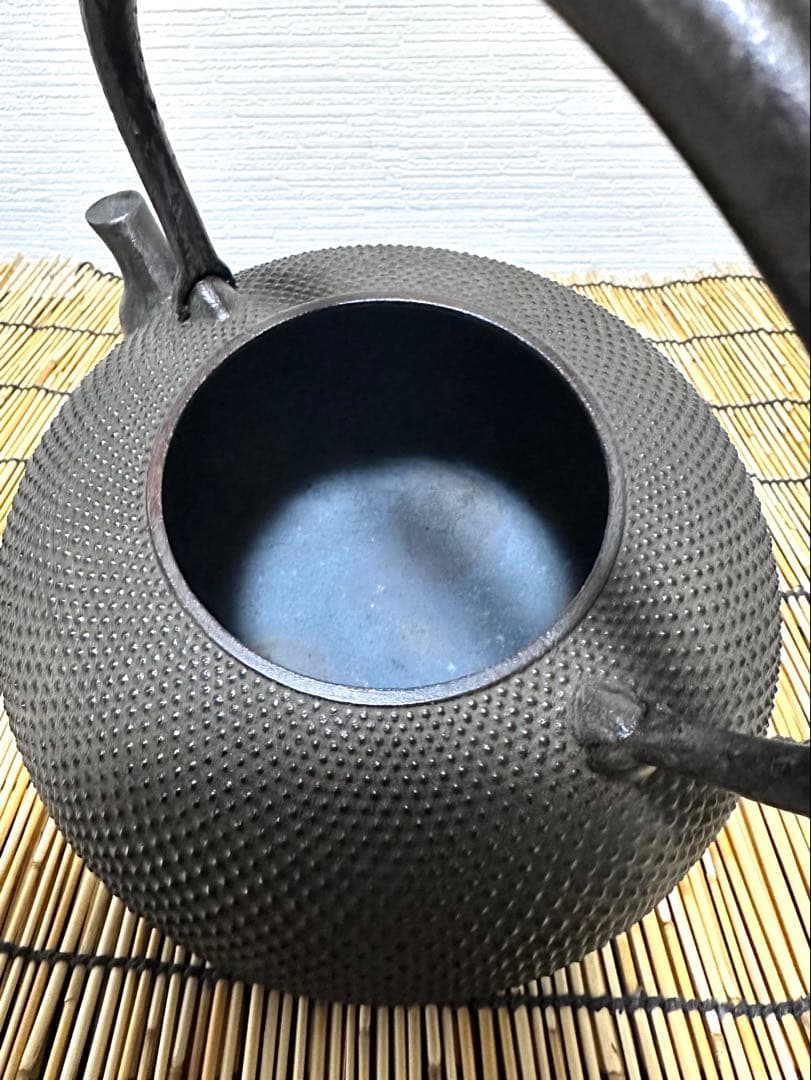 デッドコンディション、付属品付　南部金狐堂　１５型算玉形　南部鉄瓶　南部鉄器