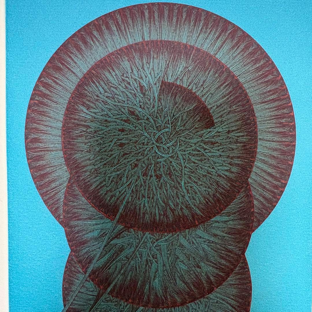 木原康行 銅版画「planets」直筆サイン 1982年 絵画 シートのみ